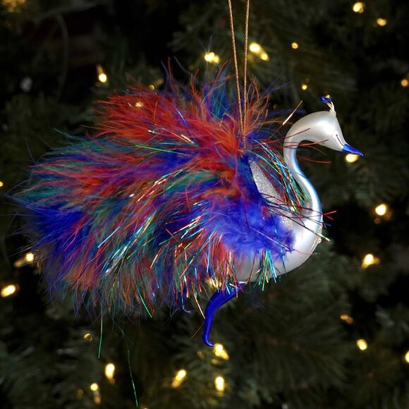 VTG Soffieria De Carlini Italy Christmas Ornament Peacock Bird RARE Color! - Picture 6 of 16